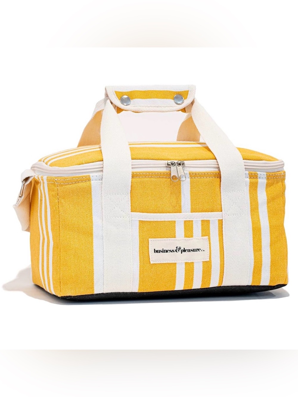 Business & Pleasure Yellow Stripe Canvas Cooler Bag
